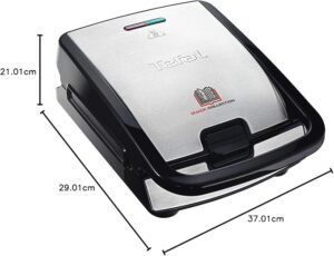 Tefal SW852D - Sandwichera, 700 W, revestimiento antiadherente. ¡Compra ahora y disfruta de deliciosos sándwiches en minutos!