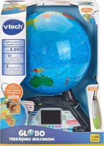 Globo terráqueo interactivo VTech con pantalla LCD y vídeos de la BBC para aprendizaje infantil - Producto destacado para niños.