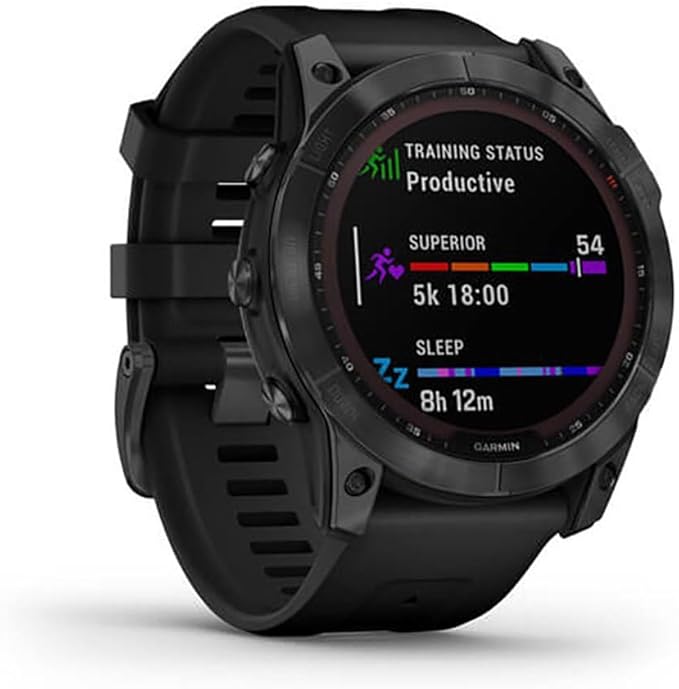 Garmin f?nix 7X Solar: Reloj GPS multideporte con carga solar, pantalla táctil, linterna LED, frecuencia cardíaca, mapas y música. Aprovecha al máximo tus entrenamientos con este reloj de alta tecnología.